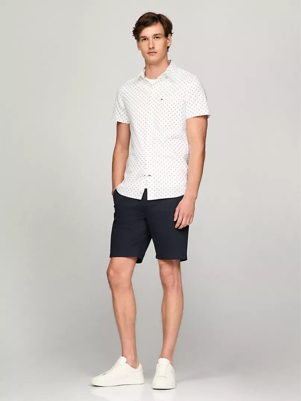 Cotton Linen Tommy Hilfiger Button Down Shirt Custom Fit White Size XL Preppy